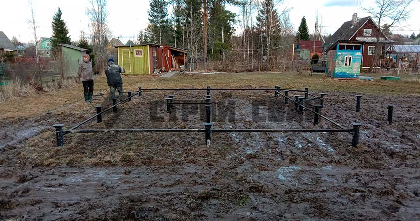Установка свайно-винтового фундамента в поселке Чаща