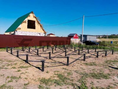 Обвязка свайного фундамента уголком