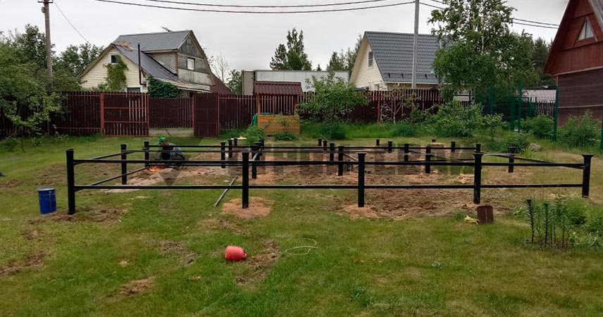 Установка винтовых свай 108 мм с обвязкой в СНТ Гавань