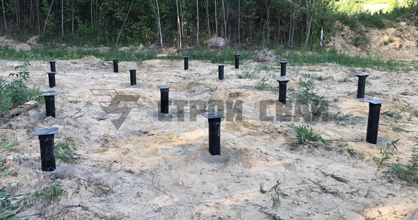 Установка винтовых свай 120 мм под дом в поселке Лесколово