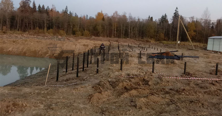 Свайно-винтовой фундамент в поселке Суйда