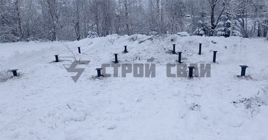 Свайно-винтовой фундамент в городе Кингисепп