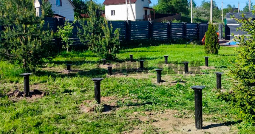 Свайно-винтовой фундамент в деревне Кискелово