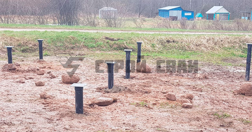 Свайно-винтовой фундамент в поселке Мга