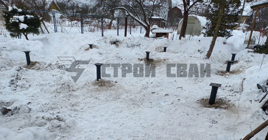 Свайно-винтовой фундамент на улице Кирпичная дорога