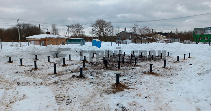 Свайно-винтовой фундамент в деревне Лепсари