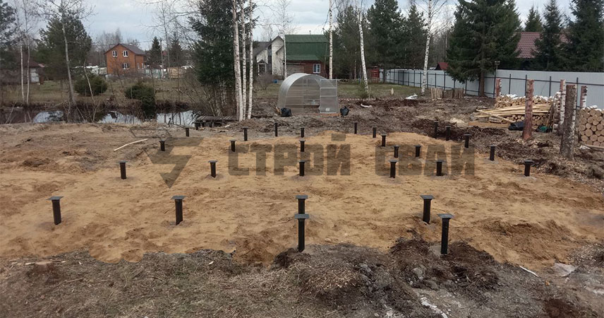 Свайно-винтовой фундамент в СНТ Полёт