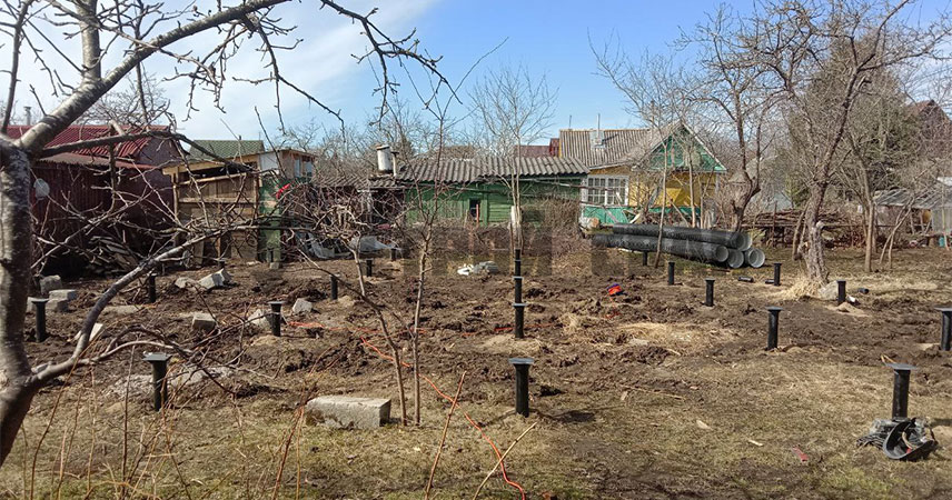 Свайно-винтовой фундамент в КП Зелёный квартал