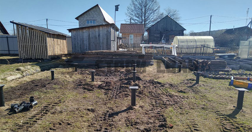 Свайно-винтовой фундамент в городе Бокситогорск