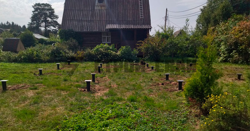 Свайно-винтовой фундамент в СНТ Парнас