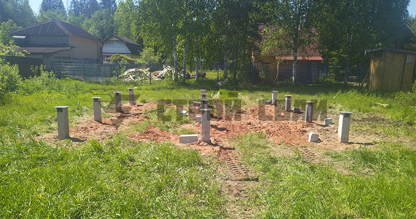 Установка жб свай в деревне Белогорка