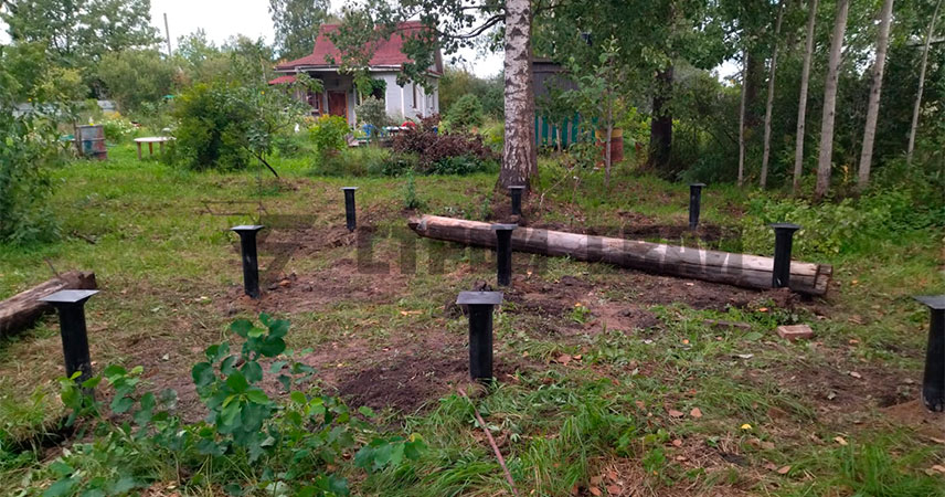Свайно-винтовой фундамент в садоводстве Новая Ропша