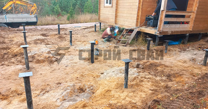 Свайно-винтовой фундамент в СНТ Перспектива