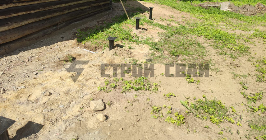 Свайно-винтовой фундамент в деревне Большие Валговицы