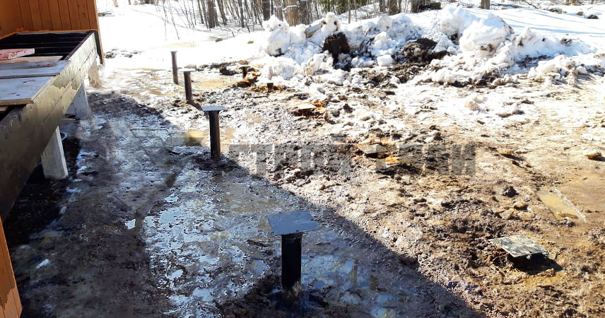 Свайно-винтовой фундамент в деревне Васильево