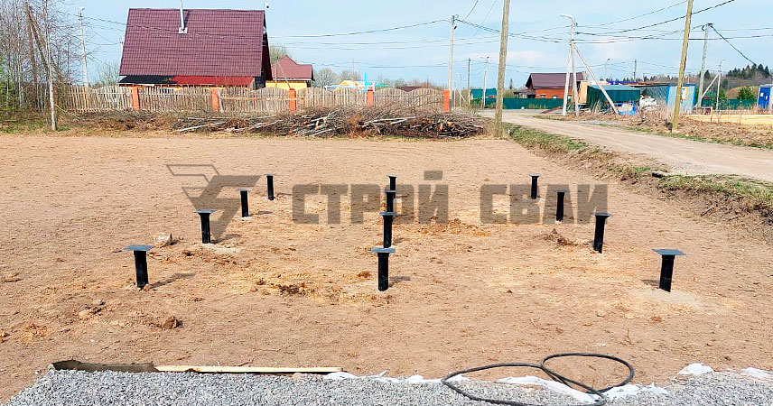Свайно-винтвой фундамент в пос Кирпичное
