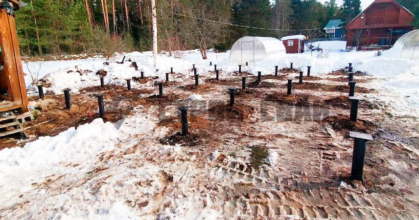 Свайно-винтовой фундамент в городе Сясьстрой