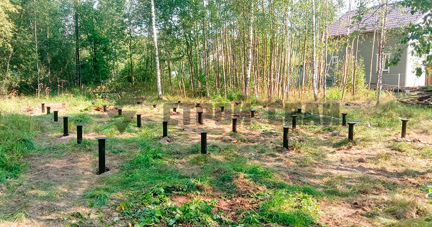 Свайно-винтовой фундамент в СНТ Кюльвия