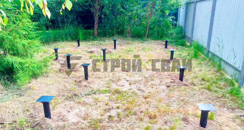 Свайно-винтовой фундамент в снт черная речка