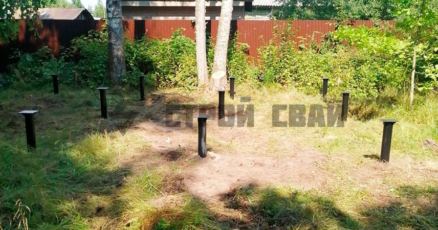 Свайно-винтовой фундамент в СНТ Козья Поляна