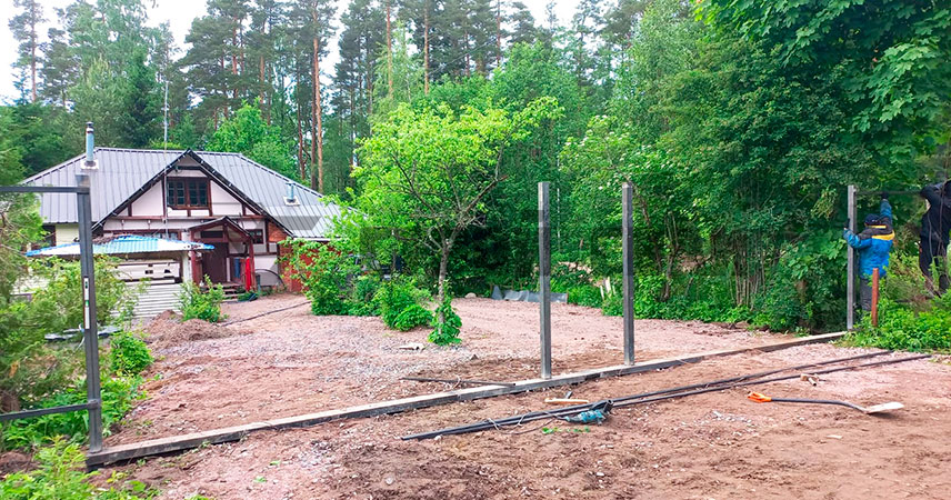 Свайно-винтовой фундамент в ДНП Зеркальное