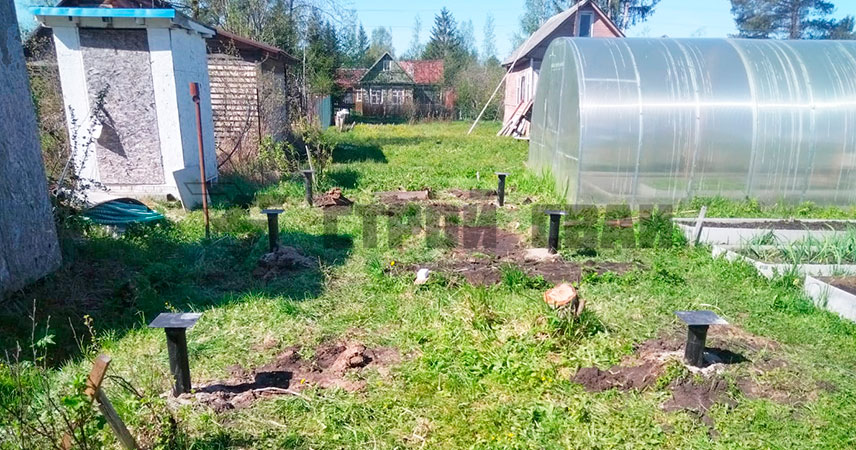 Свайно-винтовой фундамент в СНТ Оргтехстрой