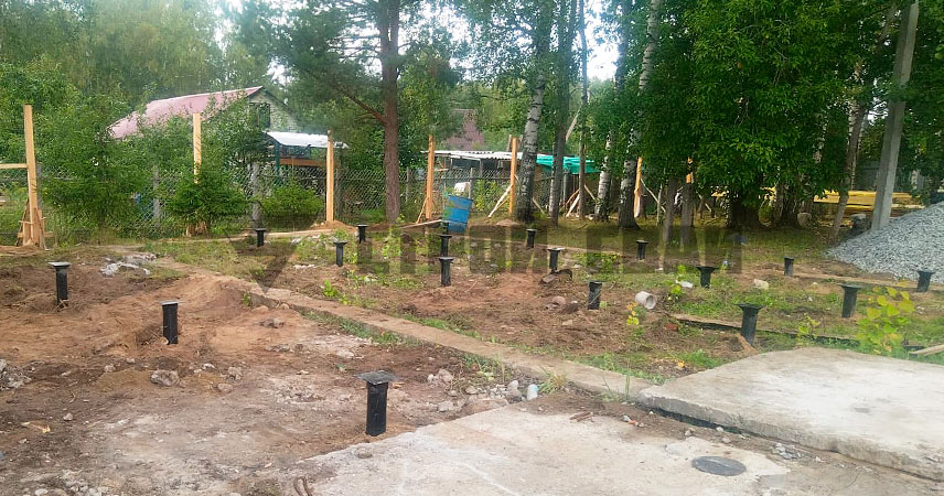 Свайно-винтовой фундамент в деревне Таменгонт