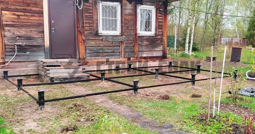 Свайно-винтовой фундемент в СНТ Знамя