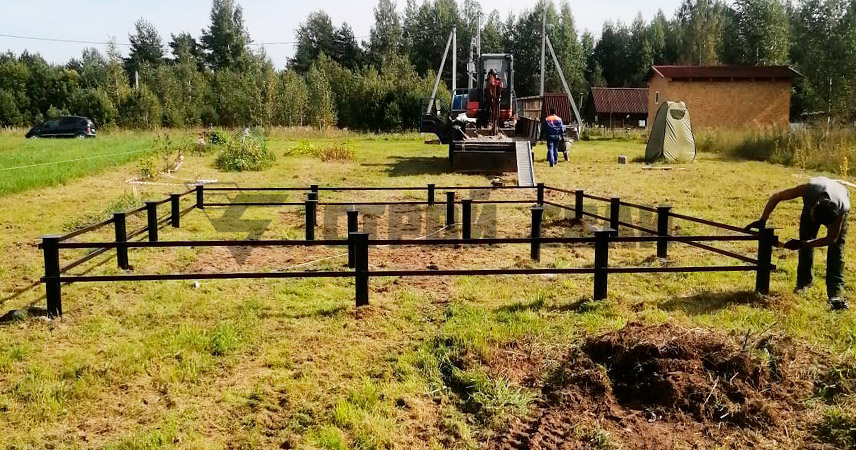 Свайно-винтовой фундамент в деревне Сухое