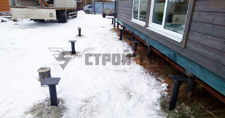Свайно-винтовой фундамент в СНТ Разлив