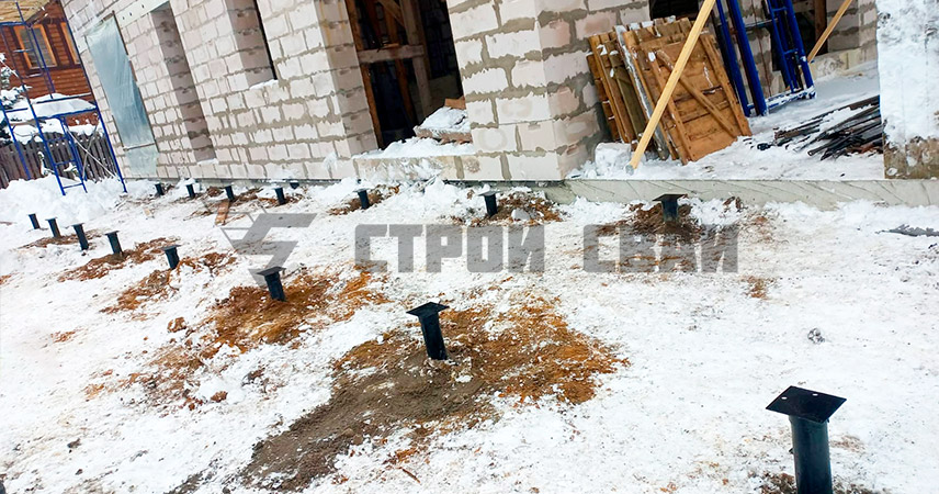 Свайно-винтовой фундамент в КП Борисово