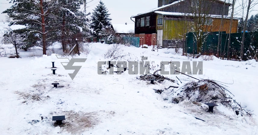 Свайно-винтовой фундамент в поселке Синявинское