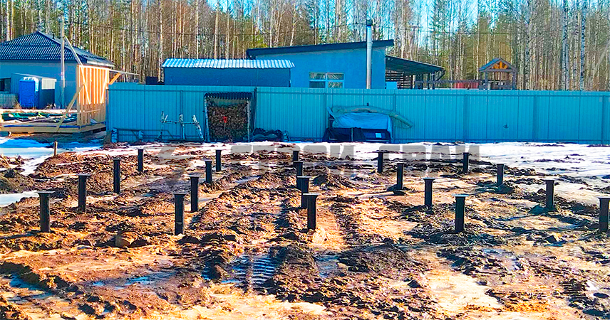 Свайно-винтовой фундамент в городе Всеволожск
