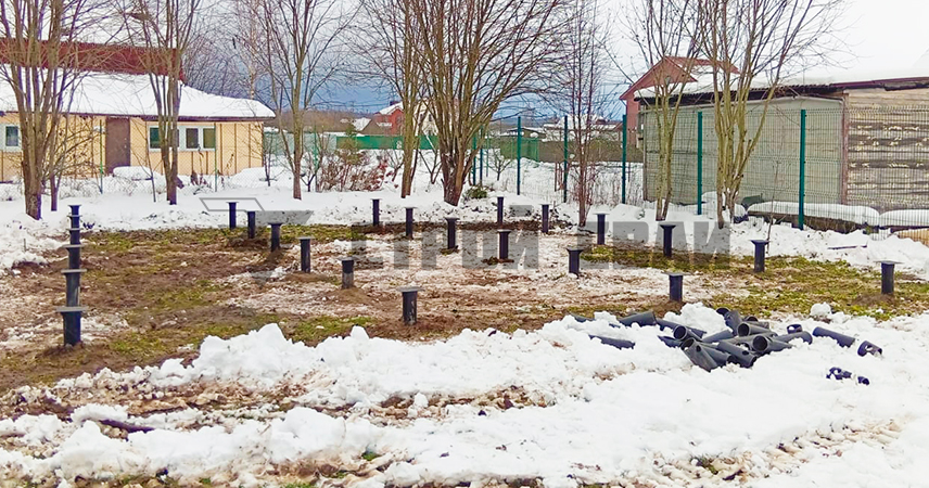 Свайно-винтовой фундамент в СНТ Новое Заостровье